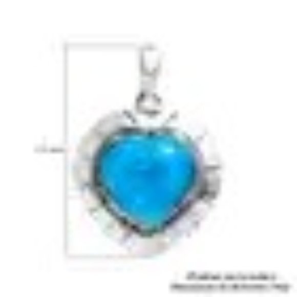 Blue Ridge Turquoise Heart Gemstone Pendant in SS with 24" SS Necklace Chain NWT - Picture 8 of 8